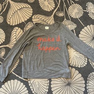 Sundry Gray Long Sleeve light sweatshirt with Red Text
